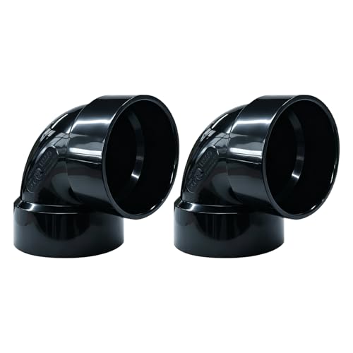 Image of LESSO 2PCS 2 inch Elbow ABS Pipe, 90 Degree 2 Inch ABS Fittings Vent Ell Pipe Fittings For Duct Reducer Connection of Drainage Dystem Connects Drainage System Components (SCH40 Black)