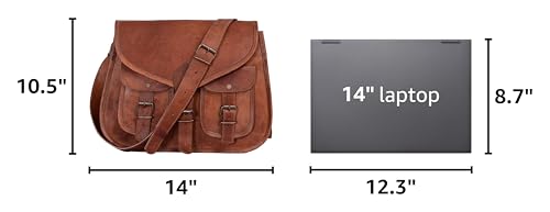 Bolso de cuero para mujer 14 pulgadas miniatura 3