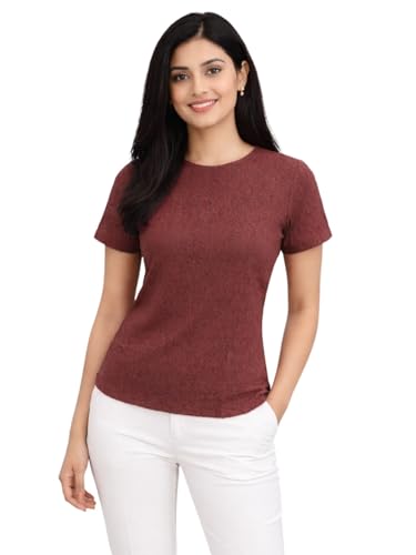 T-shirt noir en coton avec dentelle pour femme Style Quotient décontracté