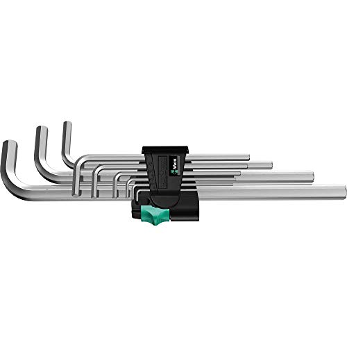 Wera, 950 L/9 SM N Assortimento di chiavi a L, metriche, cromate, 9 pezzi