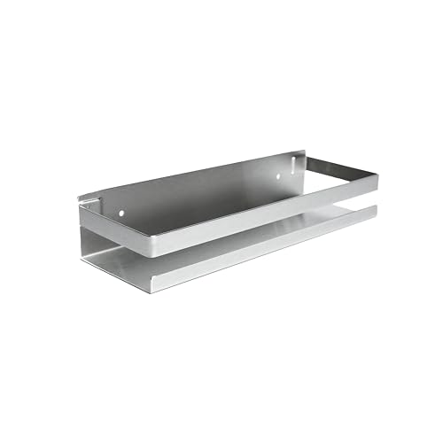 Panier de douche rectangulaire argent de 30 cm sans perçage - 2