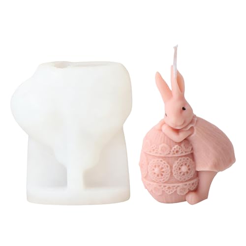 Molde De Silicona De Conejo - Suministros de Manualidades DIY Flexibles y Lindos,Moldes De Jabón Y Vela De Pascua - Para Hacer Jabón, Velas, Resina Epoxi, Familia y