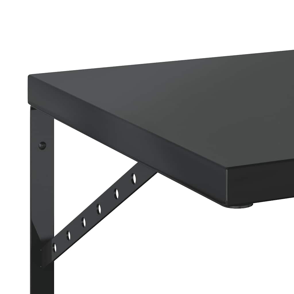 Juego de 2 estanterías de pared de 100 x 40 cm, color negro, acero inoxidable, diseño moderno, capacidad de carga de 50 kg, para salón, dormitorio, oficina, cocina