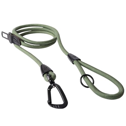 PawsPassion Rope Dog Leash 6 FT, 2-in-1 Heavy Duty Dog Leash with...