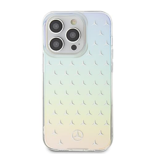 Image of CG MOBILE Mercedes-Benz Phone Case [Official Licensed] Transparent Case with Star Pattern Protective Case Designed for iPhone 15 Pro (6.1-Inch) 2023 - Iridescent