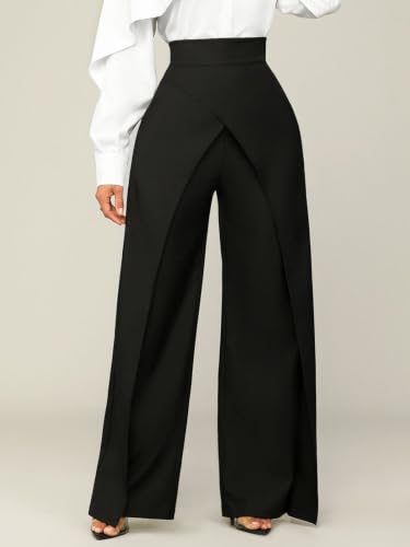 Image of GRECIILOOKS Trousers for Woman | Womens High Rise High Waist Flared Korean Style | Formal Pant for Women Office Wear| Track Pants for Womans Elegant for College & Events (Available in Plus Size)