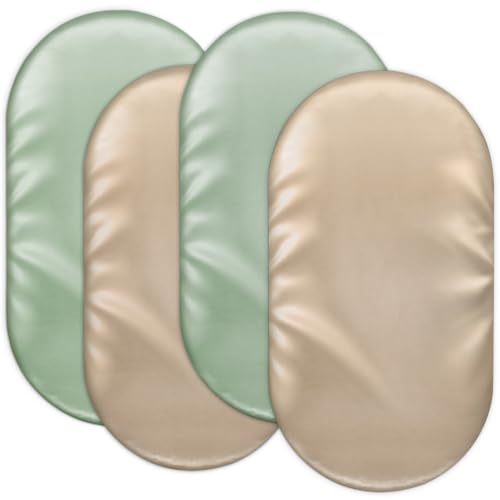 Image of Baby Bassinet Sheets for Baby Boy Girls,4-Pack Fitted Bassinet Sheets Set Compatible with Halo Bassinest Swivel Sleeper,Baby Delight,Angelbliss,32 inchX16 inch (Brown & Green)