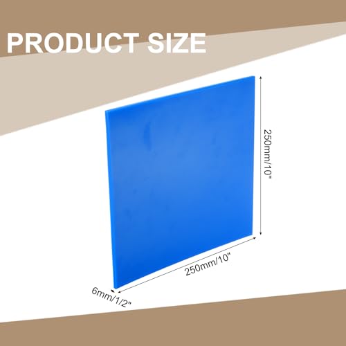 Image of MECCANIXITY HDPE Plastic Sheet 1 /4 inch Thick, 10 inch x 10 inch High Density Polyethylene Plastic Blocks, HDPE Cutting Board for DIY, Home Floor Improvement, Blue
