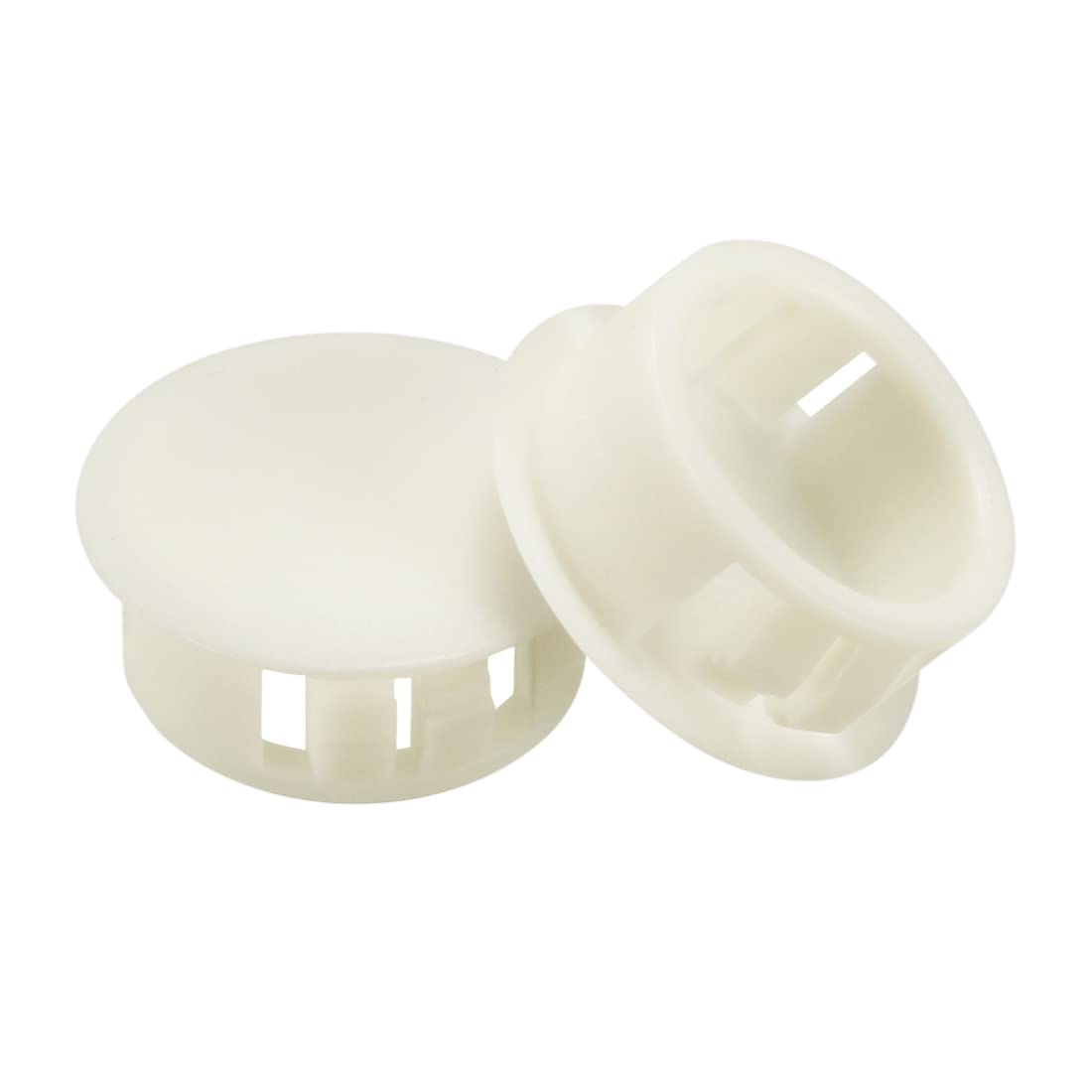 uxcell Hold Plugs,20pcs 20.1mm x 10.1mm White Nylon Round Snap Locking Panel Hole Cover