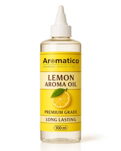 Image of AROMATICO Pure Lemon Aroma Diffuser Oil with Long-Lasting Fragrance for Homes, Offices & Showrooms. Ideal for Diffusers, Reed Diffusers, Air-Purifiers & Candles 100 ml