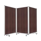 高級 デラックス 高級 デラックス Comai 3連 パーテーション (幅270cm×高さ180cm / 木目 ダーク/折りたたみ/可動式) 自立式 おしゃれ ワイド 連結可能 (オフィス/学校/会議室/飲食店) キャスター付き (TP3-1809BN-MMWW) 耐震