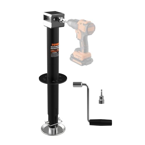5000lbs A-Frame Trailer Jack 30 Lift 20-24V Cordless Drill Compatible with Adjustable Drop Leg for RV Trailer Horse Trailers Utility Trailers