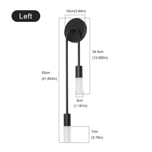 Lámpara de pared LED moderna en negro para pasillos y dormitorios 2