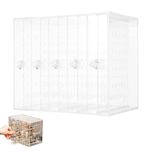 Organisateur boucle d'oreille plastique transparent avec support présentoir collier maison