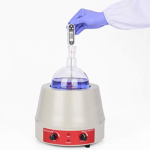stonylab Heating Mantle, Heating and Stirring Electromantles Electrothermal Lab Heating Mantle with Magnetic Stirrer 0-1600 RPM Temperature Control 110V/380℃ 350W - 1000 ml