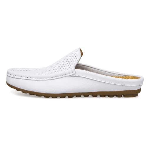 Men's Classic Leather Slippers Office Casual House Slip on Backless Loafers Men's Soft and Comfortable Driving Shoes3