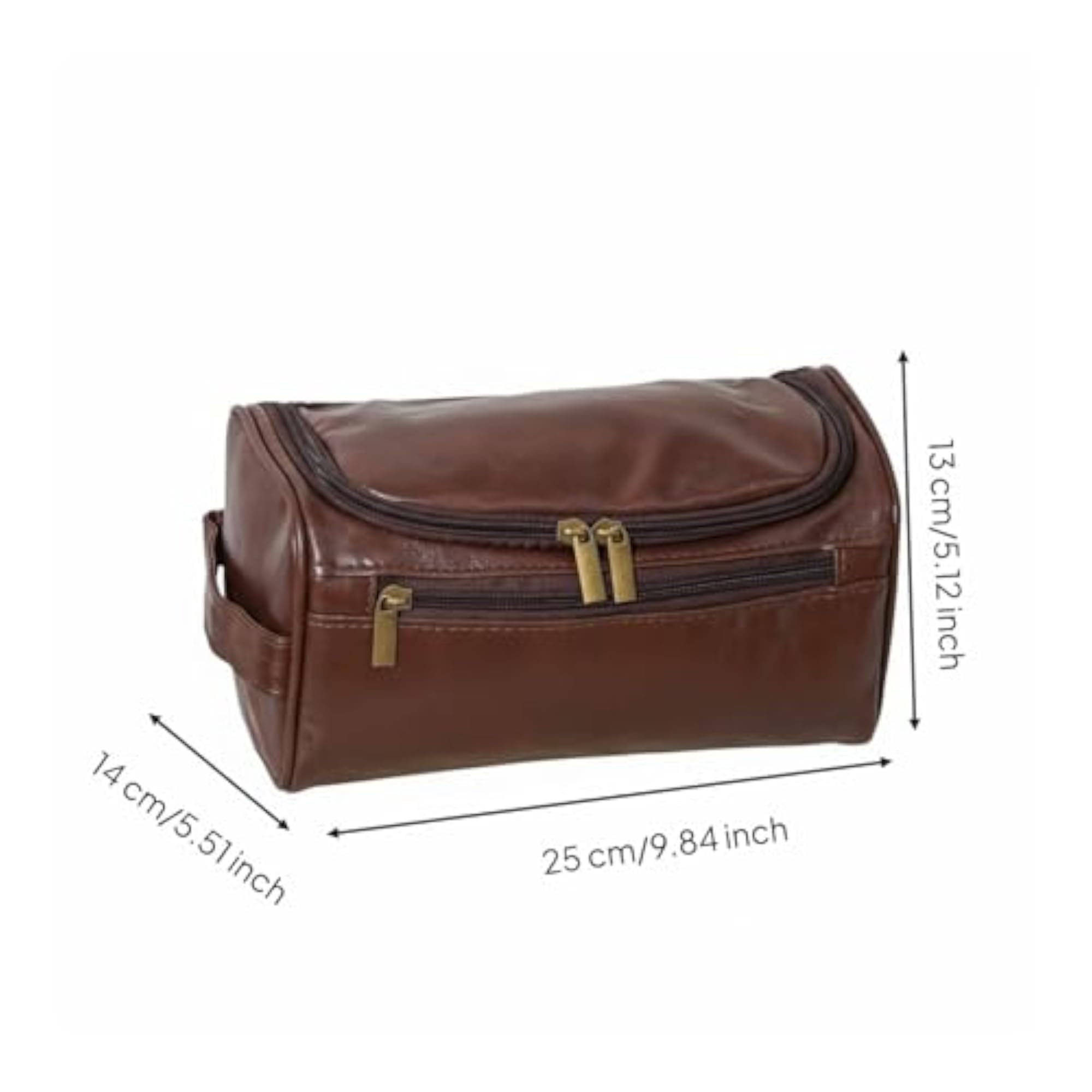 Multi-Compartment Hanging Toiletry Bag for Travel, PU Leather Wash Bag