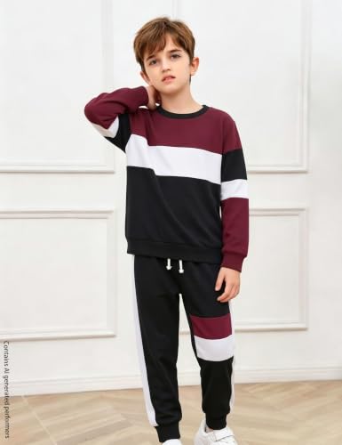 Image of mkodopy Boys Clothes Hoodie Sweatsuits Tops and Pants Boys Fall Winter Outfits Boy Clothing Set