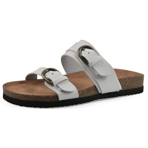 Image of WHITE MOUNTAIN Women's Hardball Double-Buckle Signature Comfort-Molded Footbed Sandal