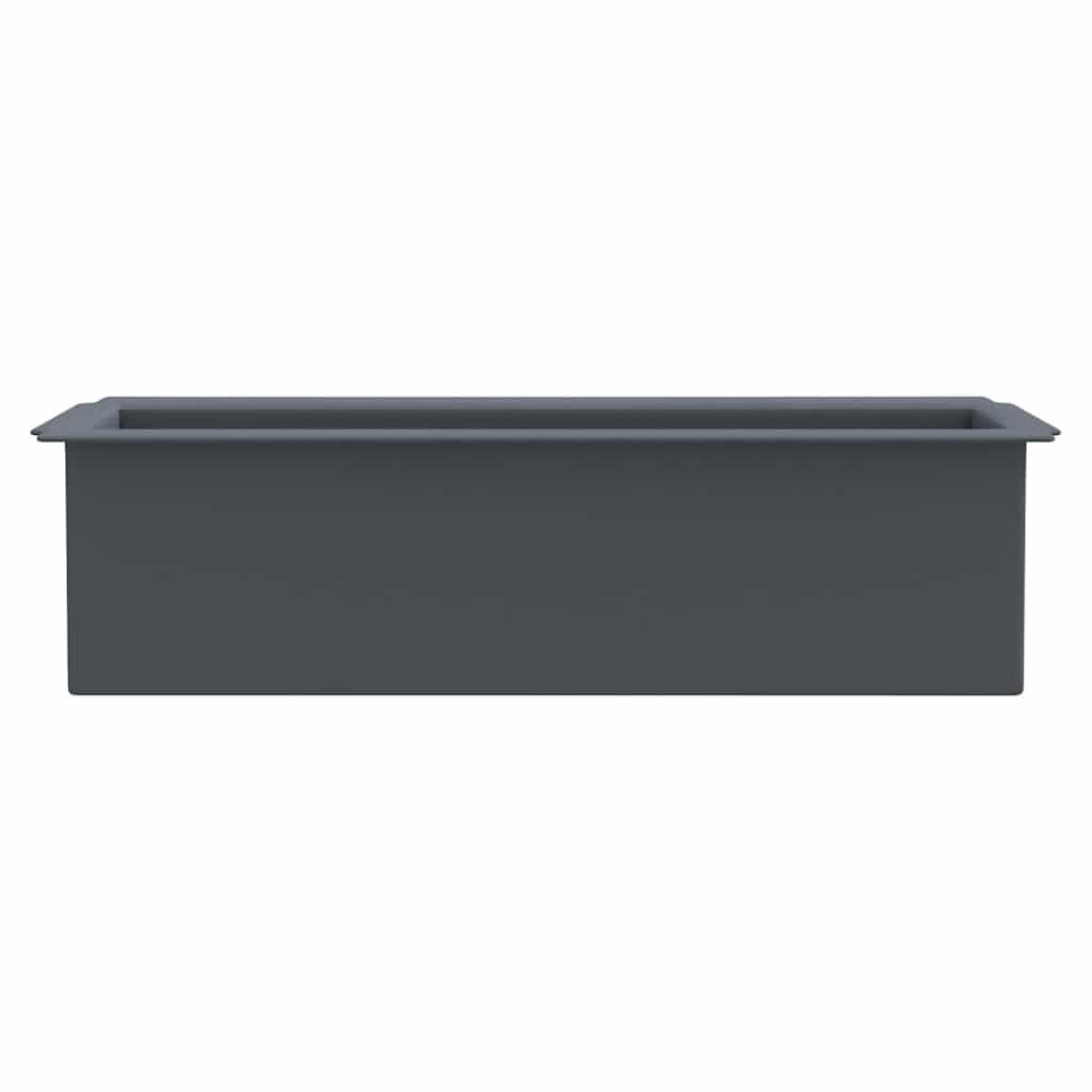Fioriere per Europallet 12 Pezzi, Vasi da Esterno in PP Resistente, Grigio Antracite, Ideali per Piante Aromatiche e Fiori, 36x13.5x9.5 cm