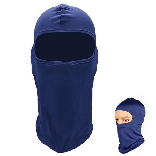 1 Pieza Máscara Elástica de Esquí Sombrero de Pasamontañas para Motocicleta Suave a Prueba de Viento Transpirable Multiusos para Hombre y Mujer,Protector UV para Hombre y Mujer-Azul Tibetano