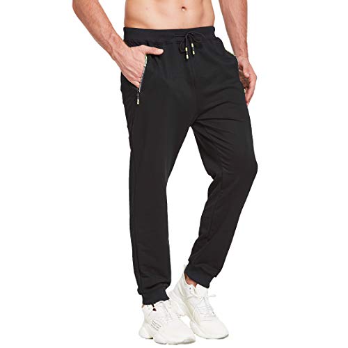 Tansozer Men's Lightweight Joggers Casual Slim Sweatpants Track Pants with Zipper Pockets2