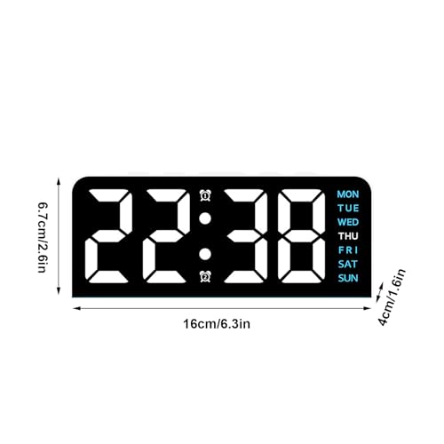 Reloj de LED digital con temperatura y brillo ajustable para escritorio 6