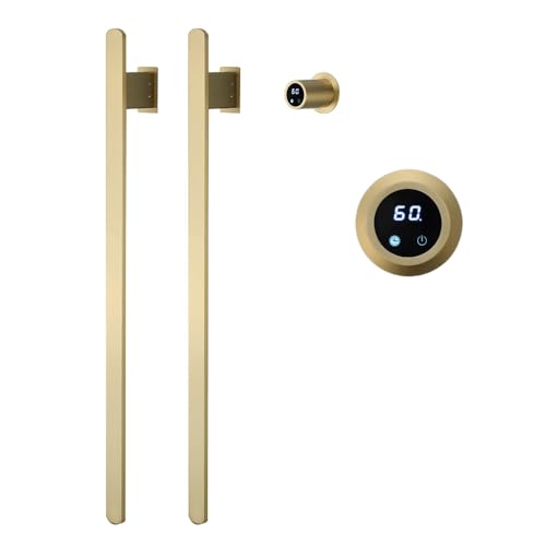 Bathroom Towel Warmer Heated Towel Rack Stainless Steel Control Heated Warmer Smart Touch Towel Bathroom Rack 110V Brushed Gold 2 Bars