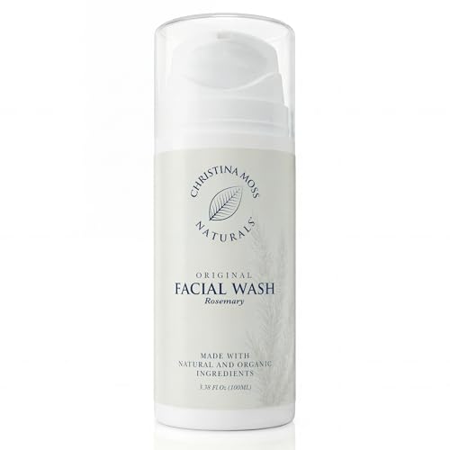 Christina Moss Naturals Face Wash for Women & Men – Gentle Facial Cleanser for All Skin Types, Organic Face Wash & Gel Cleanser for Daily Use, Non-toxic, Fragrance-, Paraben-, Sulfate-Free, 3.38 oz.