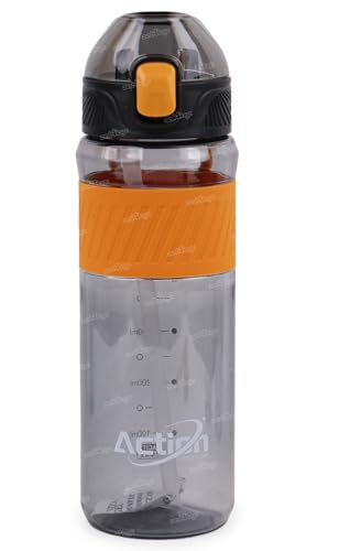 Image of Zest 4 Toyz Sipper Water Bottle for Kids with Time Markings, Lock & Silicone Straw for Girls & Boys Glass Water Bottle Leak Proof for Gym /School /Office -720 Ml (Black)