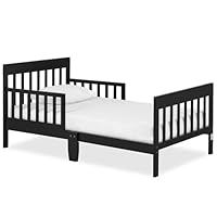 Dream On Me Finn Toddler Bed in Black, Greenguard Gold and JPMA Certified, Non-Toxic Finish, Made of Sustainable New Zealand Pinewood, Low-to-Floor Design with Safety Guard Rails