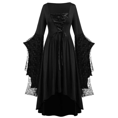 Rrongwn Vestido de bruja gótico para mujer, estilo barroco, vestido de princesa rococó, largo medieval, vestido de noche, falda larga, vintage, disfraz de Halloween, Negro , XL Rrongwn Vestido de bruja gótico para mujer, estilo barroco, vestido de princesa rococó, largo medieval, vestido de noche, falda larga, vintage, disfraz de Halloween, Negro , XL