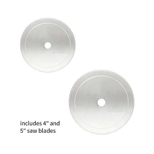 Hi-Tech Diamond - 4 Inch/5 Inch Lapidary Cutting Saw, Rock Cutting and Cutting Machine, Stone, Glass, Includes Two Diamond Blades for Cutting Rocks and More