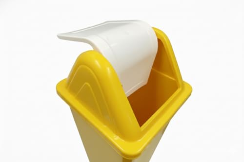 Image of Milan Plastic Square Swing Lid Garbage Dustbin 60 Litre Yellow