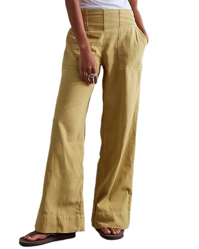 Womens Wide Leg Jeans Elastic Low Rise Pull on Baggy Jeans Casual Straight Leg Denim Pants