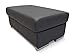 Quattro Meble Dunkelgraues Echtleder Hocker aufklappbar mit Stauraum Sitzhocker Rindsleder Sitzwürfel 90x55cm Fußhocker Polsterhocker Puff Echt Leder Toledo Anthrazite