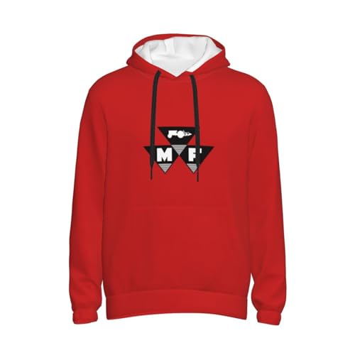 Oicvrct Massey Ferguson Men's Fleece Lined Hoodie - Ultra-Soft Plush Lined Hooded Sweatshirt with Pocket