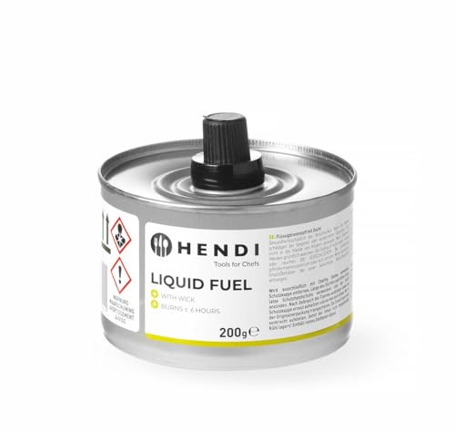 HENDI Combustible liquide, avec mèche, carburant liquide, brûleurs à mèche chauffantes pour réchauds, plats chauds, chafing dishes à Buffet, lot de 6...