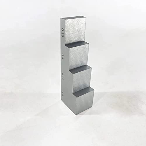 Bloque de calibración ultrasónico de 4 pasos 304 acero inoxidable con espesores 0.25'', 0.5'', 0.75'' y 1'' para calibración de medidores de espesor miniatura 3