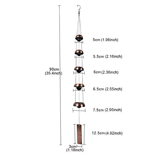 Calidaka Bell Wind Chimes Temple Wind Bell Copper Wind Chimes With 5 Bells Feng Shui Wind Chime Memorial Wind Chime Musically Tuned Chime Quintet Temple Bells For Home Yard Balcony Outdoor #TOP1