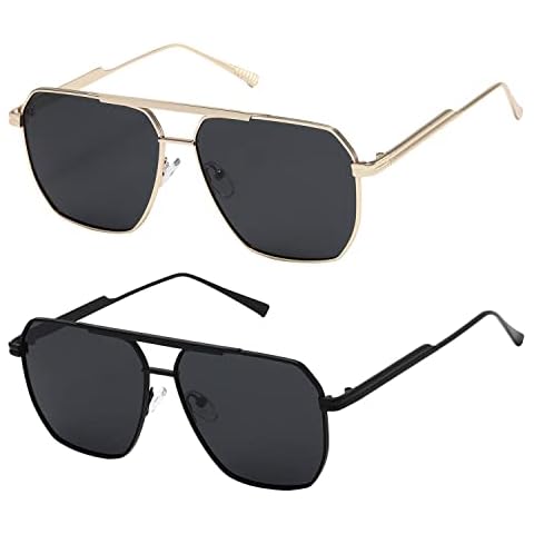 kimorn Polarized Sunglasses Womens Men Retro Oversized Square Vintage Shades Classic Large Metal Sun Glasses K1221 Cover
