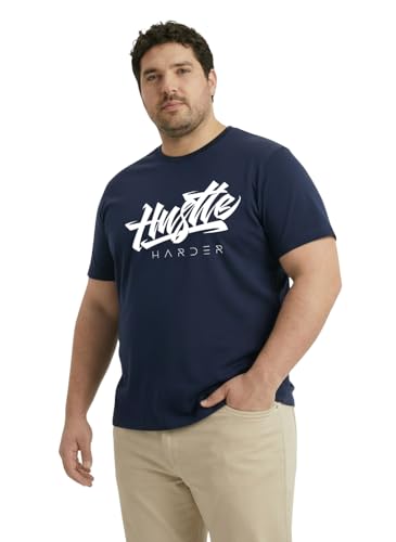 Image of Toodlegram Men Plus Size Printed T-Shirt | Round Neck Half Sleeves | Regular Fit Big & Tall | Pure Cotton Casual Summer Wear T-Shirt for Men