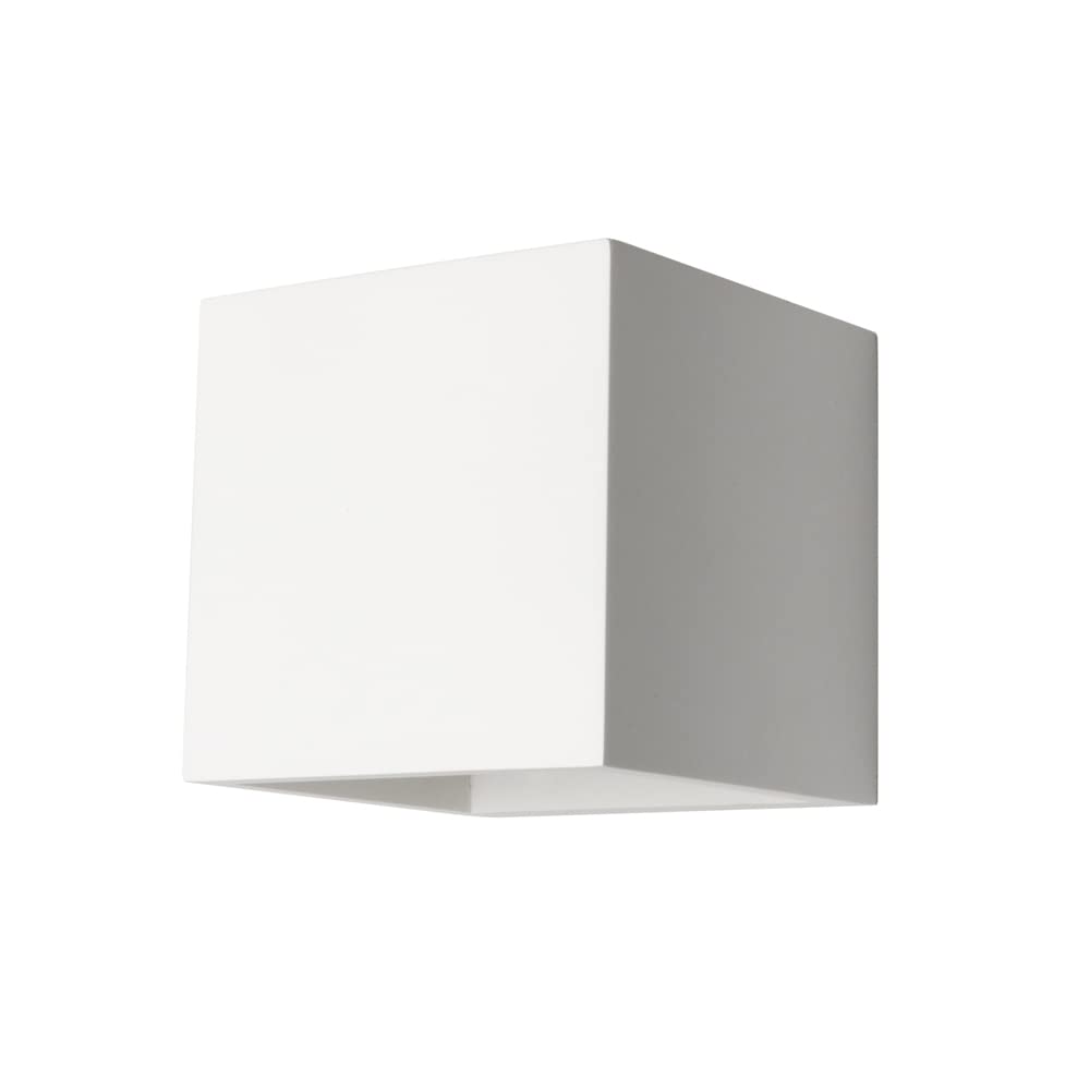 LITECRAFT Creag Up & Down Square Paintable Plaster Wall Light - White