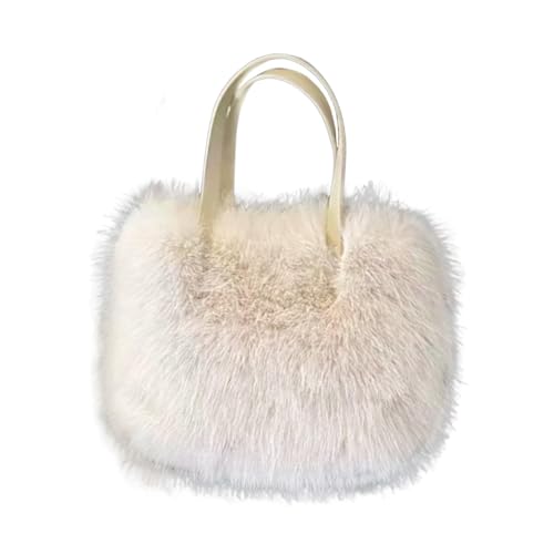 Furry Tote Bag for Women with Shoulder Strap Shoulder Bag for Travel Work