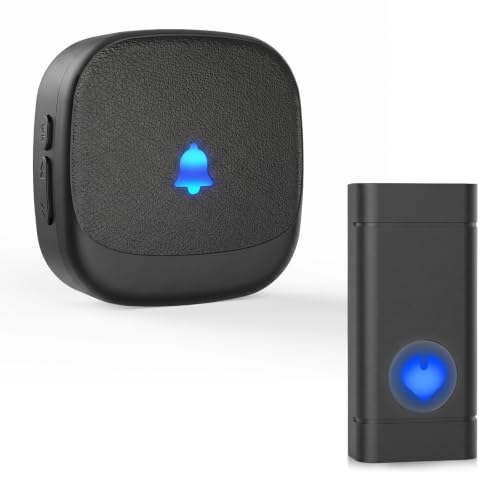 Doorbell Wireless Classroom Doorbell, 1000ft Range 58 Ringtones 5 Volume Levels with Mute Mode, Bright LED Flash, 110dB Loud Door Bell for for Home Classroom Office Bedroom, Waterproof
