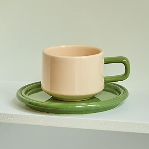 Coffee Cup And Saucer Set Mug For Family Tea Cup Set Cups And Mugs Drinkware Coffee Cups Coffee Mug Set (Egg Dance) (Avacado)
