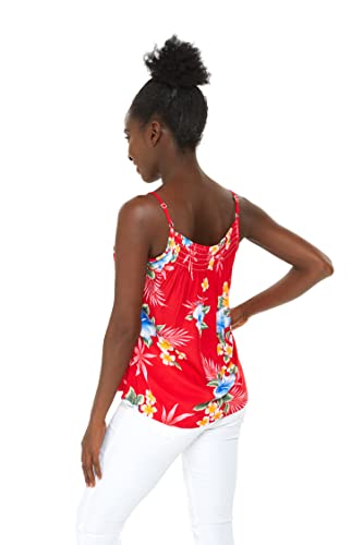 Image of Matchable Family Hawaiian Luau Men Women Girl Boy Clothes in Hibiscus Red