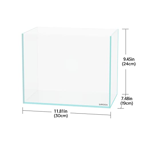 Image of LANDEN 30N 3.2 Gallon Nano Rimless Low Iron Aquarium Tank, W11.8xD7.5xH9.4 in(30x19x24cm) 5mm Thickness with Nano Foam Leveling Mat Included