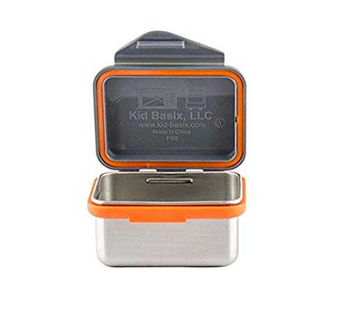Kid Basix Safe Snacker, Reusable Stainless Steel Lunchbox Container For Kids & Adults, Reusable Food Container, Bpa Free, Dishwasher Safe, 7Oz, Gray, 4X3.5X2.2 Inch (Pack Of 1) #TOP1