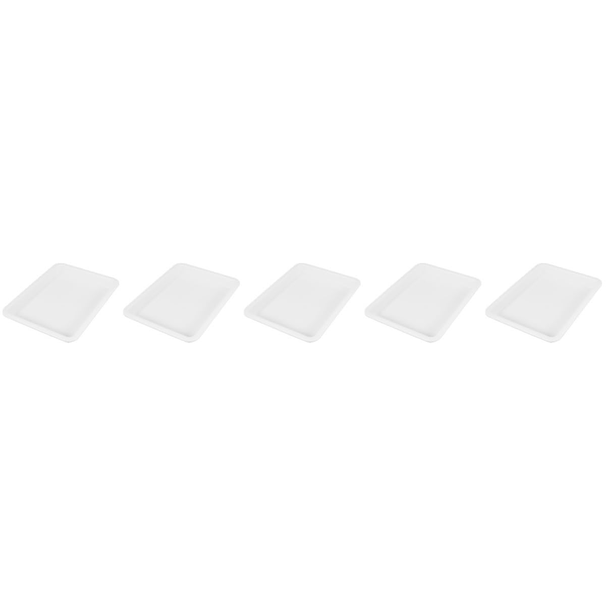 VILLFUL 5pcs Storage Tray Reagent Tray Laboratory Square Plate Labs Dissection Tray Weighing Scale Trays Lab Utility Tray Scientific Laboratory Tray Lab Tray Plastic Tray Tool Tray White